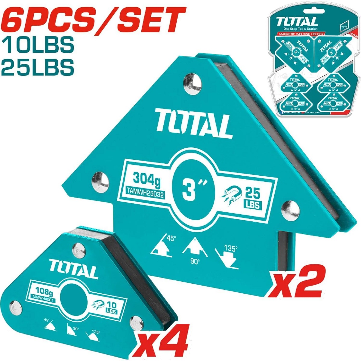 JUEGO DE 6 ESCUADRAS MAGNETICAS TOTAL