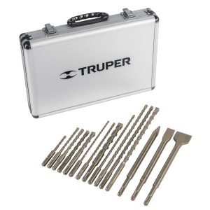 JUEGO DE 15 BROCAS Y CINCELES SDS PLUS EN ESTUCHE TRUPER