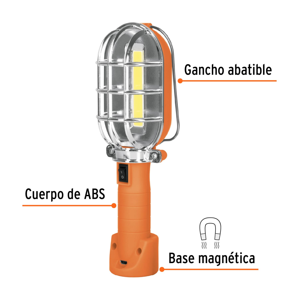 LAMPARA LED 280 LM DE TALLER RECARGABLE TRUPER - Imagen 2