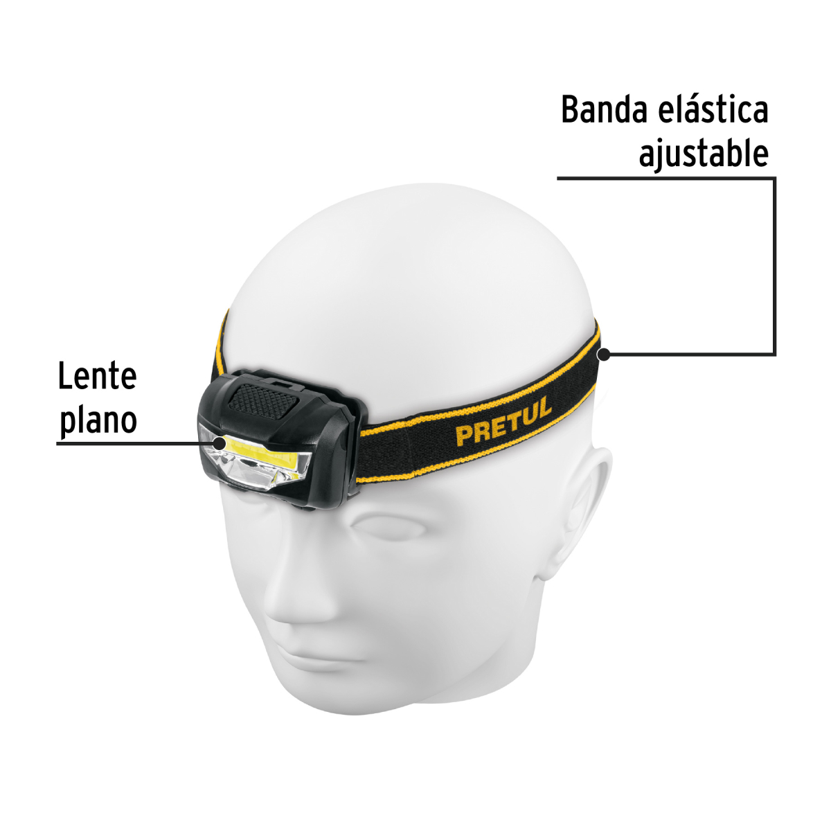 LINTERNA DE MINERO LED 100 LM DE 3 PILAS AAA PRETUL - Imagen 2