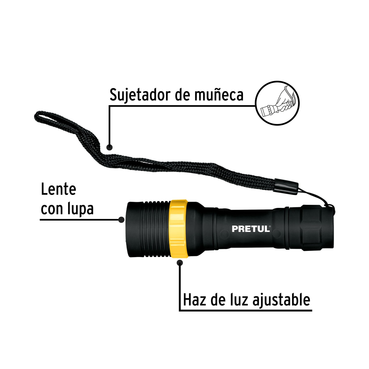 LINTERNA 1 LED 40 LM DE 1 PILA AA PRETUL - Imagen 2