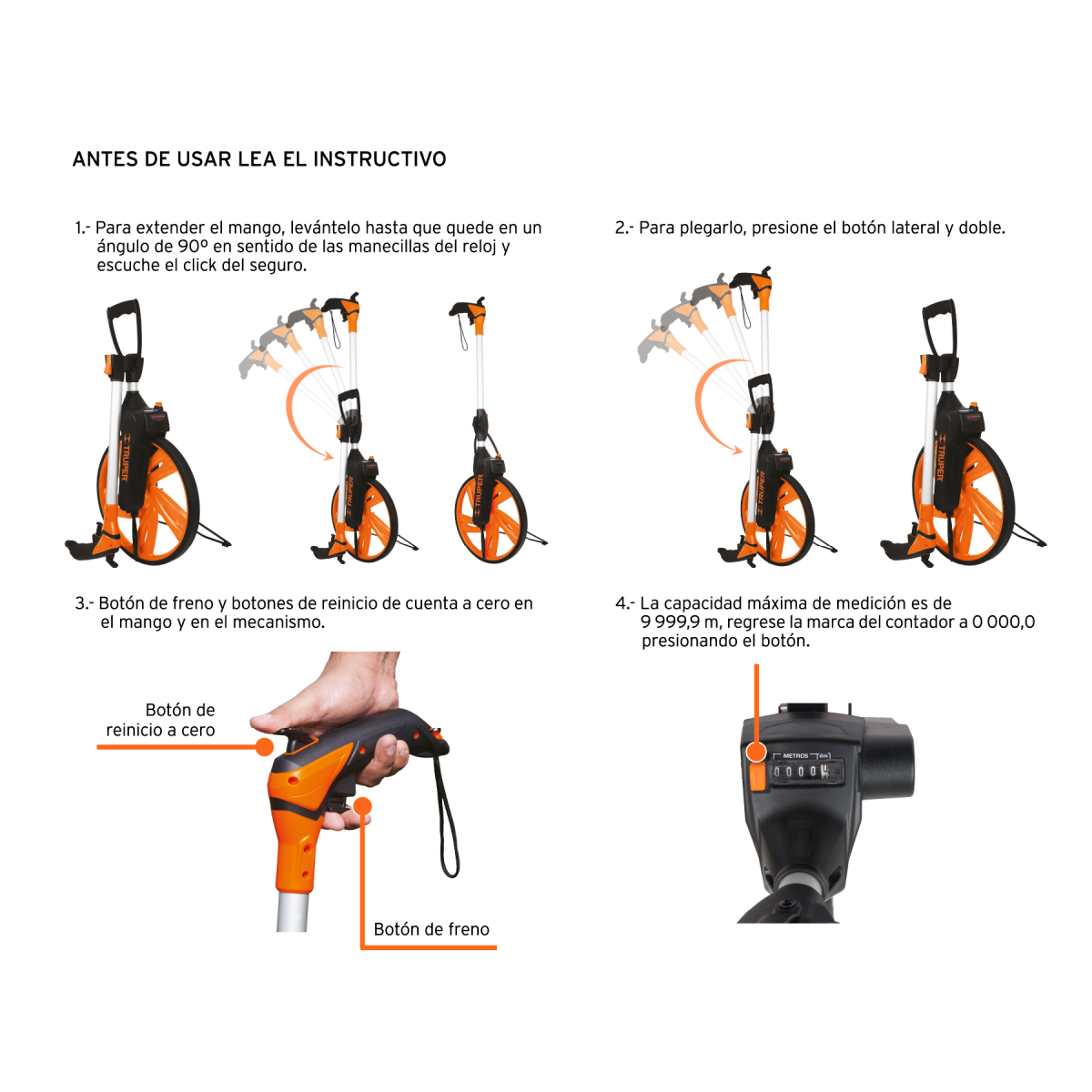 ODOMETRO CON FRENO RUEDA DE 12″ TRUPER - Imagen 5