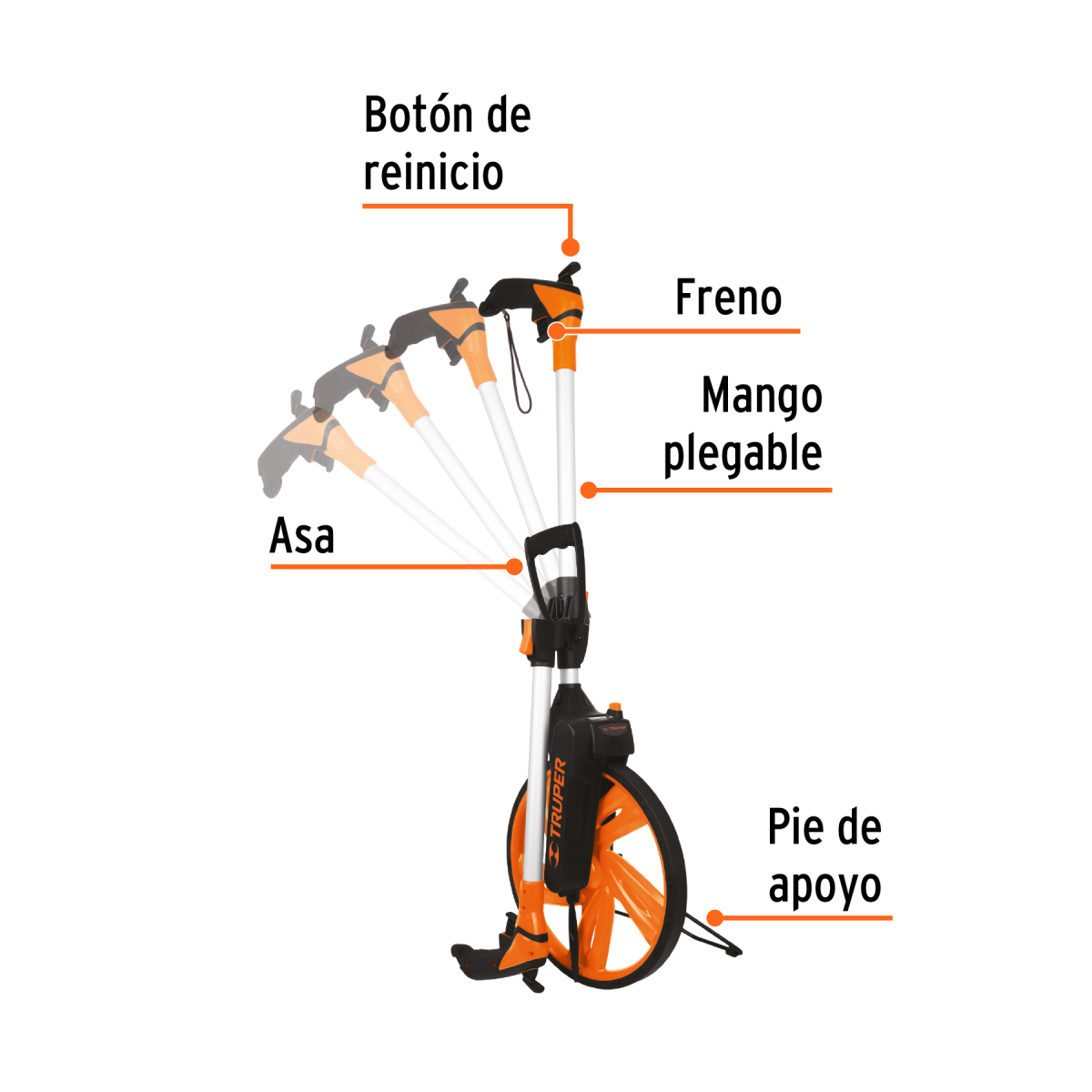 ODOMETRO CON FRENO RUEDA DE 12″ TRUPER - Imagen 2