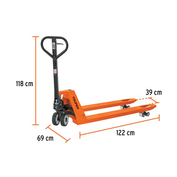 ESTIBADOR MANUAL 2 TON CON RUEDAS DE HULE / POLIURETANO TRUPER - Imagen 2