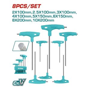 JUEGO 8 LLAVES BRISTOL CON MANGO EN T 2 – 10 MM CR-V TOTAL