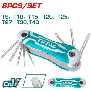 JUEGO DE 8 LLAVES TORX PLEGABLES TOTAL