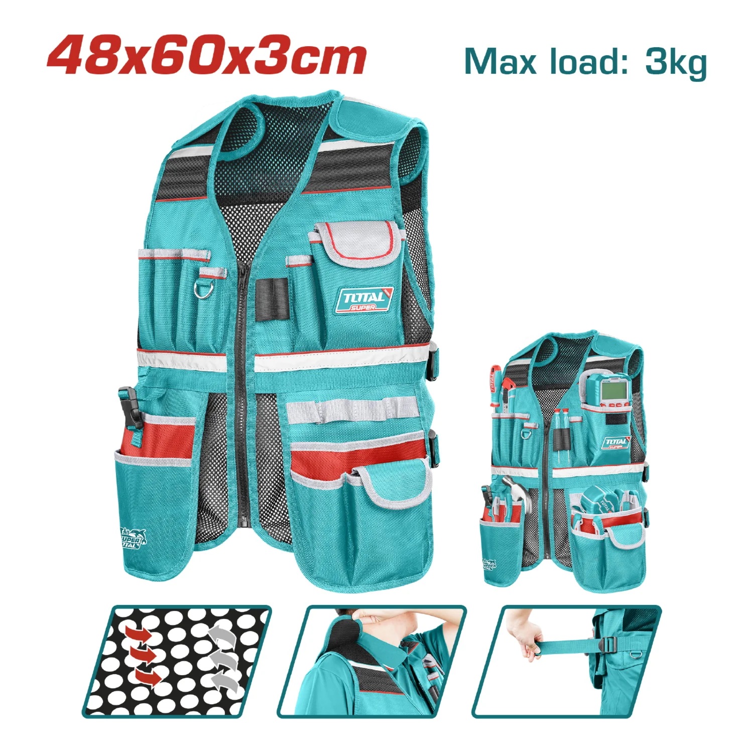 CHALECO PORTA HERRAMIENTAS TOTAL - Imagen 2