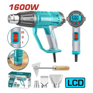 PISTOLA DE CALOR 1600 W 50-600°C PANTALLA LCD TOTAL