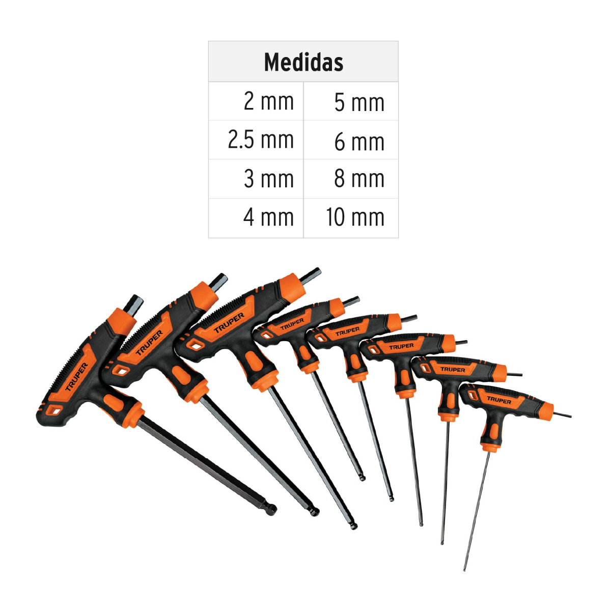 JUEGO DE 8 LLAVES BRISTOL EXTRALARGAS METRICAS TRUPER - Imagen 3