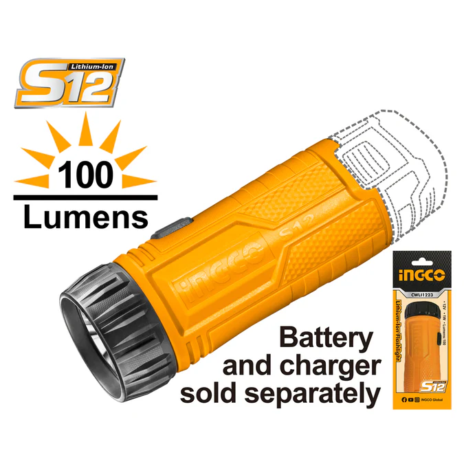 LINTERNA ION LITIO 12 V 1 W 100 + 10% LUMENS INGCO
