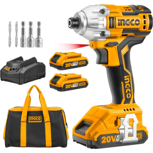 ATORNILLADOR DE IMPACTO INALAMBRICO 20 V 1/4″ INGCO