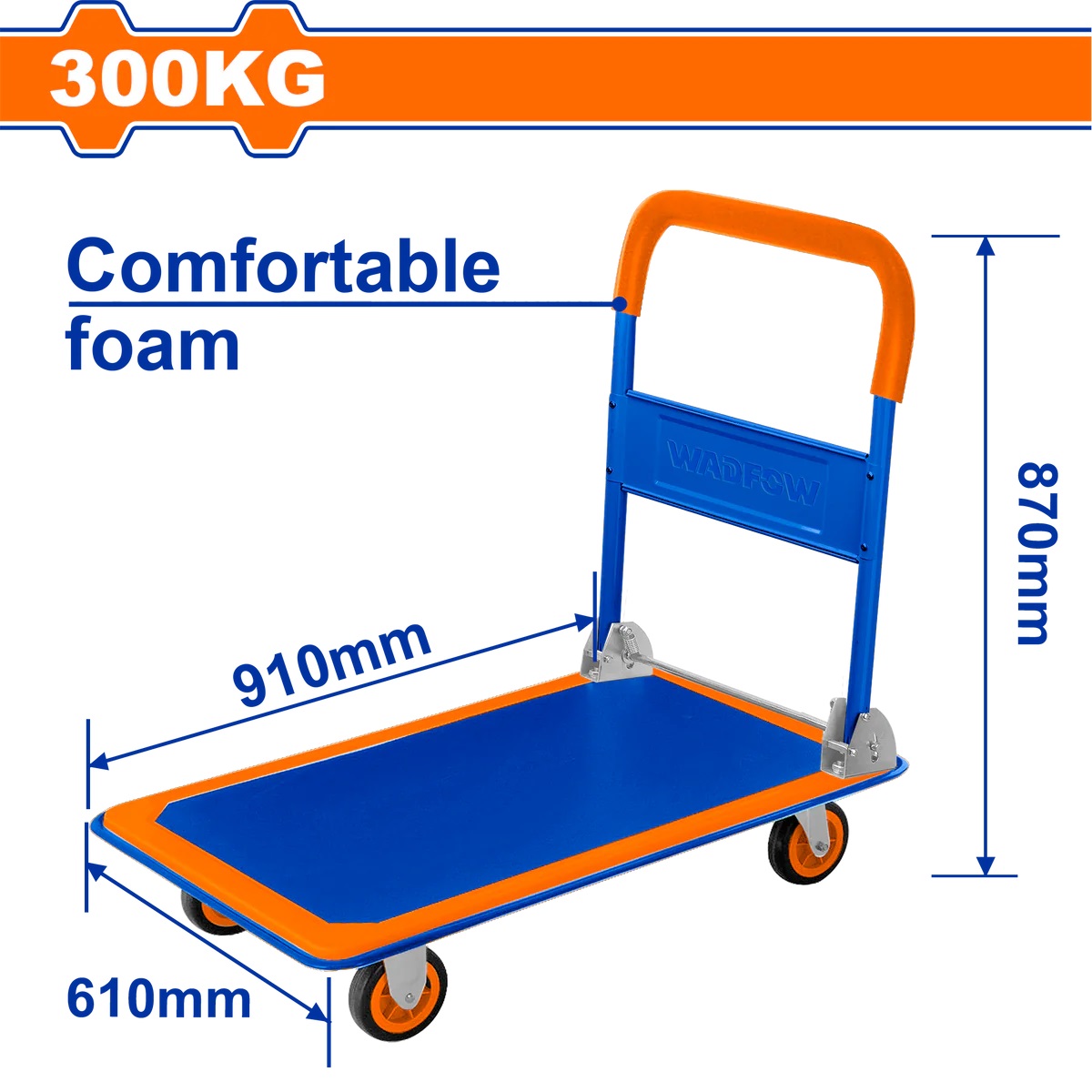 CARRO PLATAFORMA PLEGABLE 300 KG WADFOW - Imagen 2