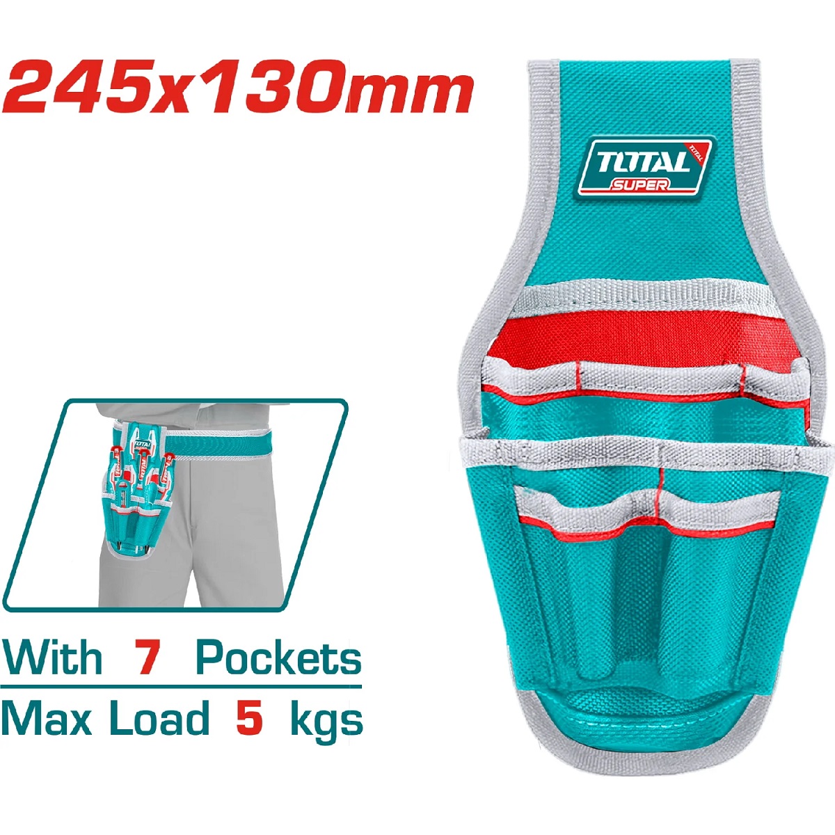 PORTA HERRAMIENTAS DE 7 BOLSILLOS PARA CINTURON TOTAL