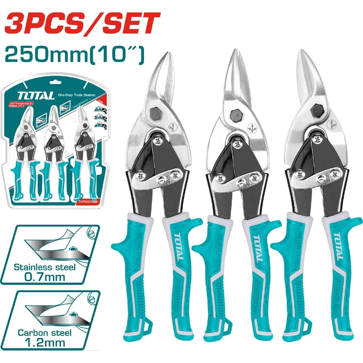 JUEGO DE 3 TIJERAS DE AVIACION 10″ TOTAL - Imagen 2