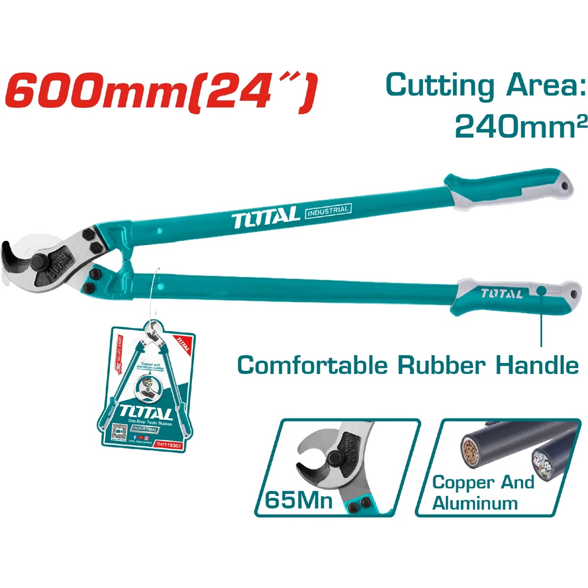 CORTADORA DE PERNOS COBRE / ALUMINIO 24″ TOTAL