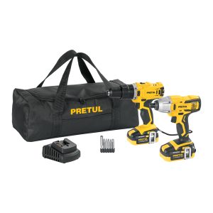 COMBO ROTOMARTILLO / DESTORNILLADOR IMPACTO 20 V PRETUL