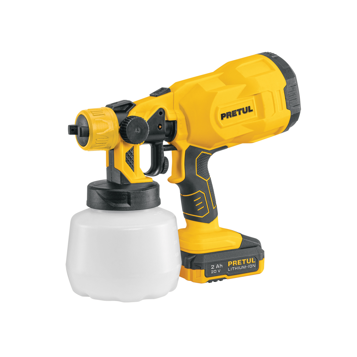 PISTOLA INALAMBRICA PARA PINTAR 20 V 1 BATERIA 2 AH PRETUL